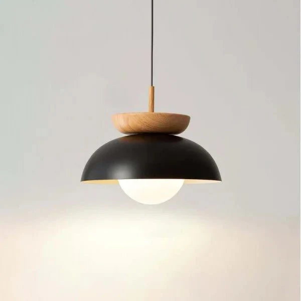 Skandynawska lampa wisząca z pół drewna