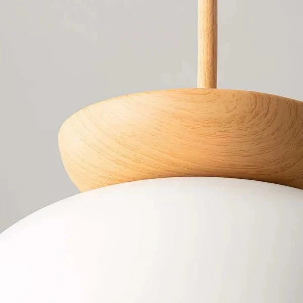 Skandynawska lampa wisząca z pół drewna