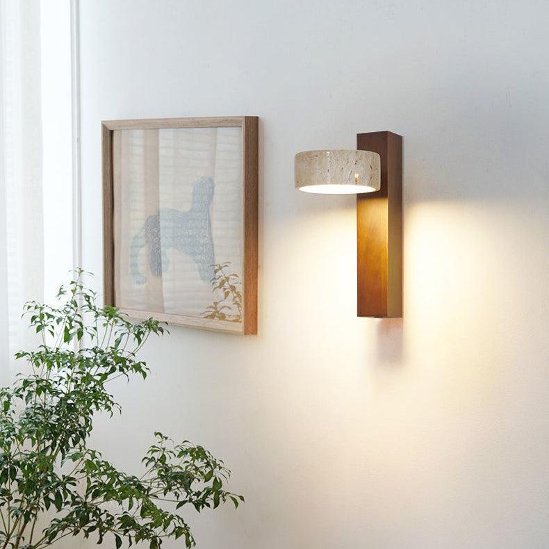 Lampa ścienna Wabi Sabi Travertyn Łamany biały