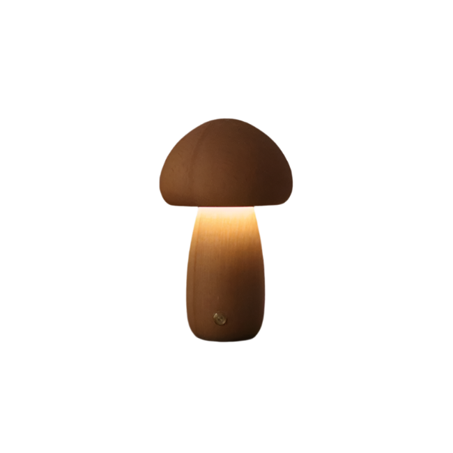 Ładowalna Drewniana Lampa Grzybowa