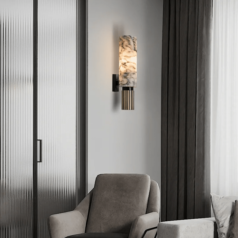 Marmurowa lampa ścienna
