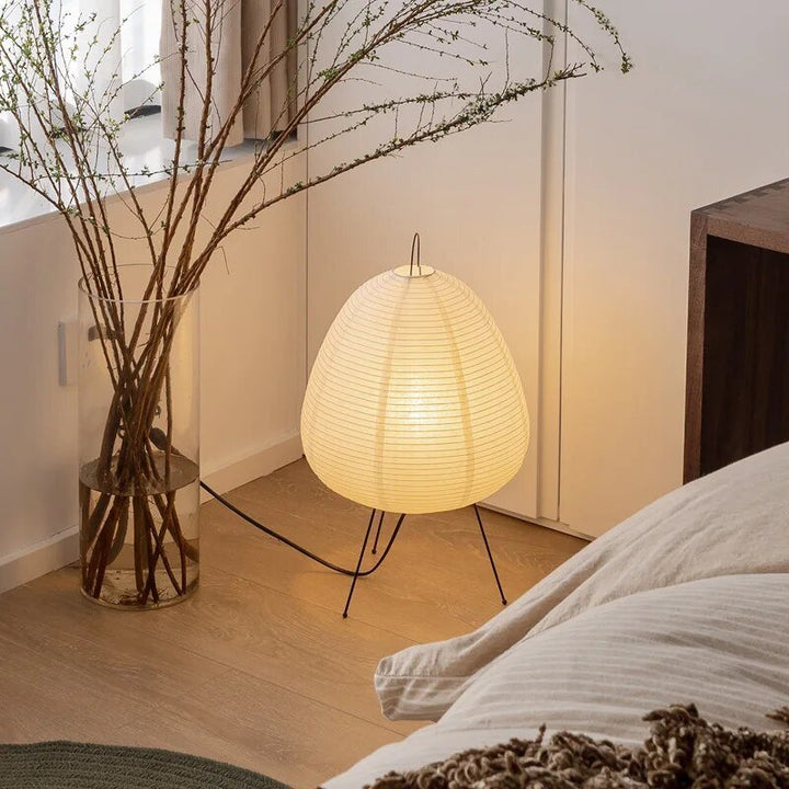 Japońska lampa wykonana z papieru ryżowego - Lampa z papieru ryżowego