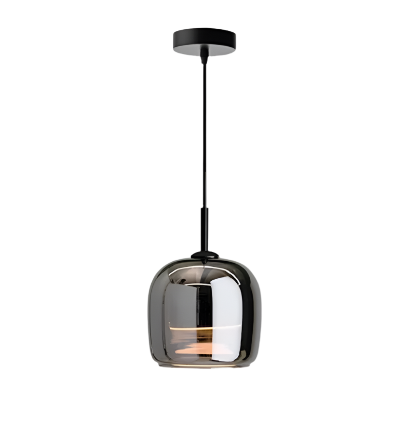 Skandynawska czarna szklana lampa wisząca