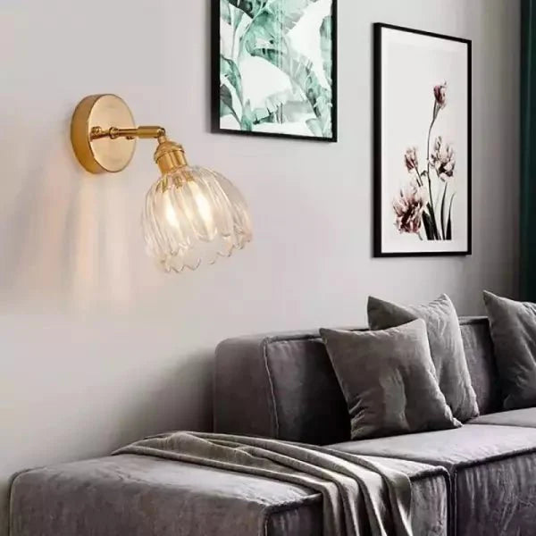 Retro kwiatowy klosz lampa ścienna tulipan