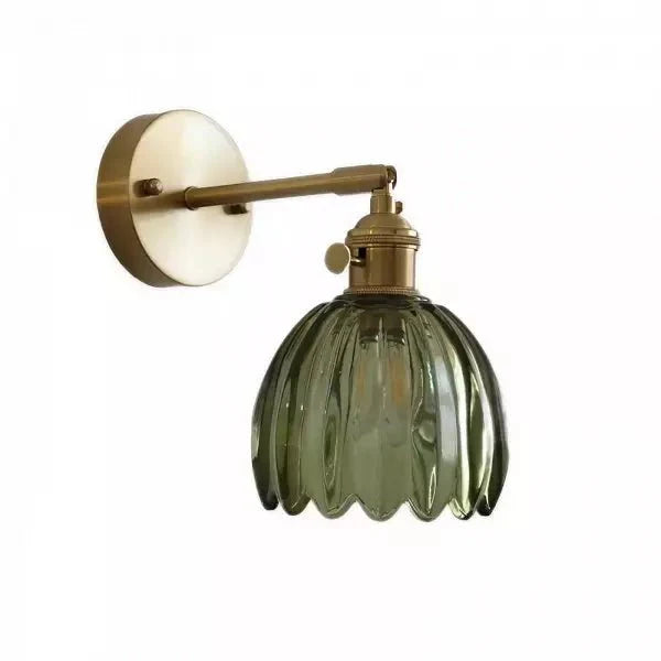 Retro kwiatowy klosz lampa ścienna tulipan