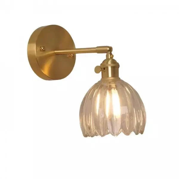 Retro kwiatowy klosz lampa ścienna tulipan