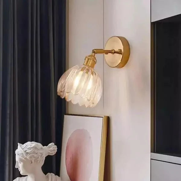 Retro kwiatowy klosz lampa ścienna tulipan