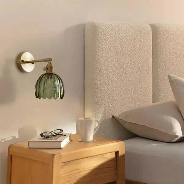 Retro kwiatowy klosz lampa ścienna tulipan