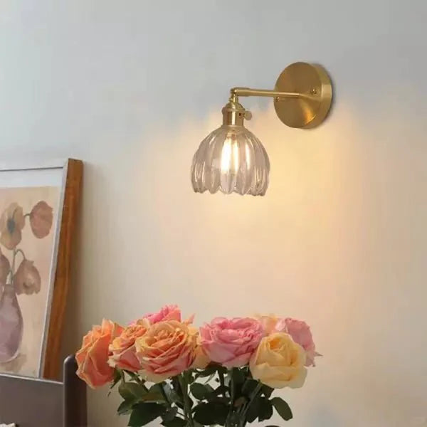 Retro kwiatowy klosz lampa ścienna tulipan