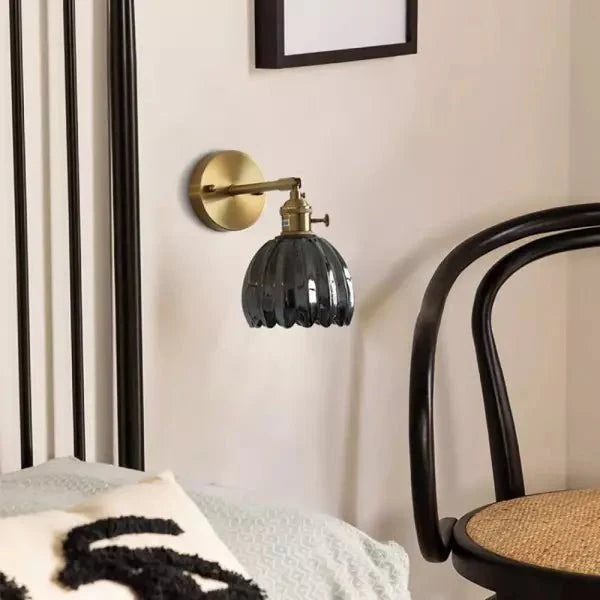 Retro kwiatowy klosz lampa ścienna tulipan