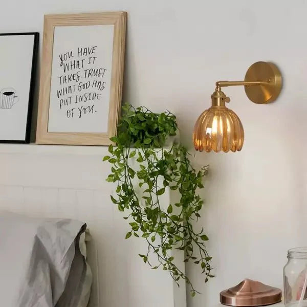 Retro kwiatowy klosz lampa ścienna tulipan