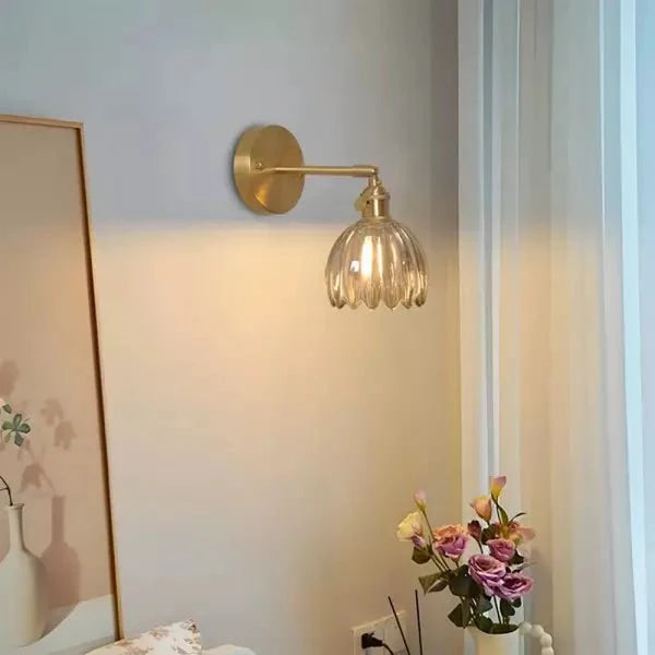 Retro kwiatowy klosz lampa ścienna tulipan