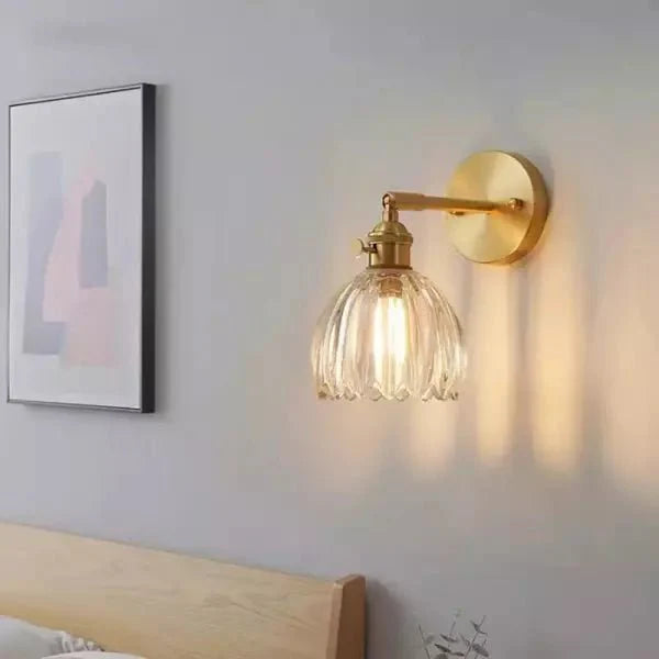 Retro kwiatowy klosz lampa ścienna tulipan