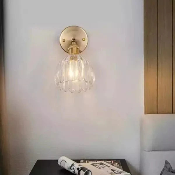 Retro kwiatowy klosz lampa ścienna tulipan