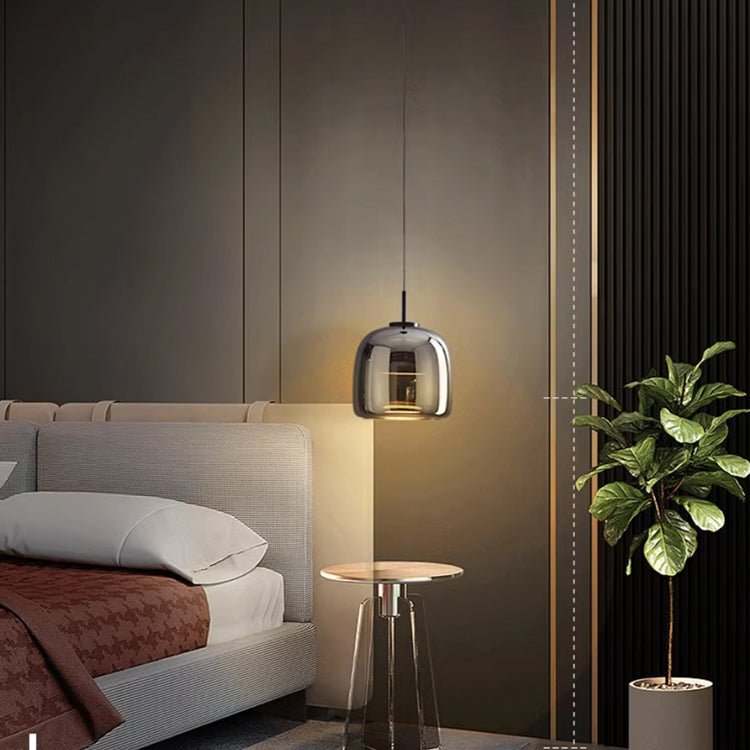 Skandynawska czarna szklana lampa wisząca