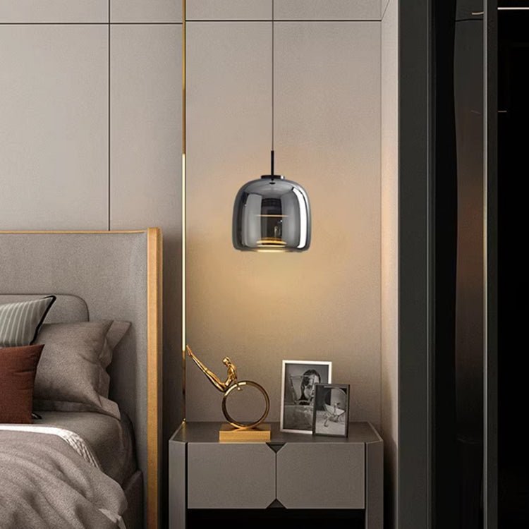 Skandynawska czarna szklana lampa wisząca