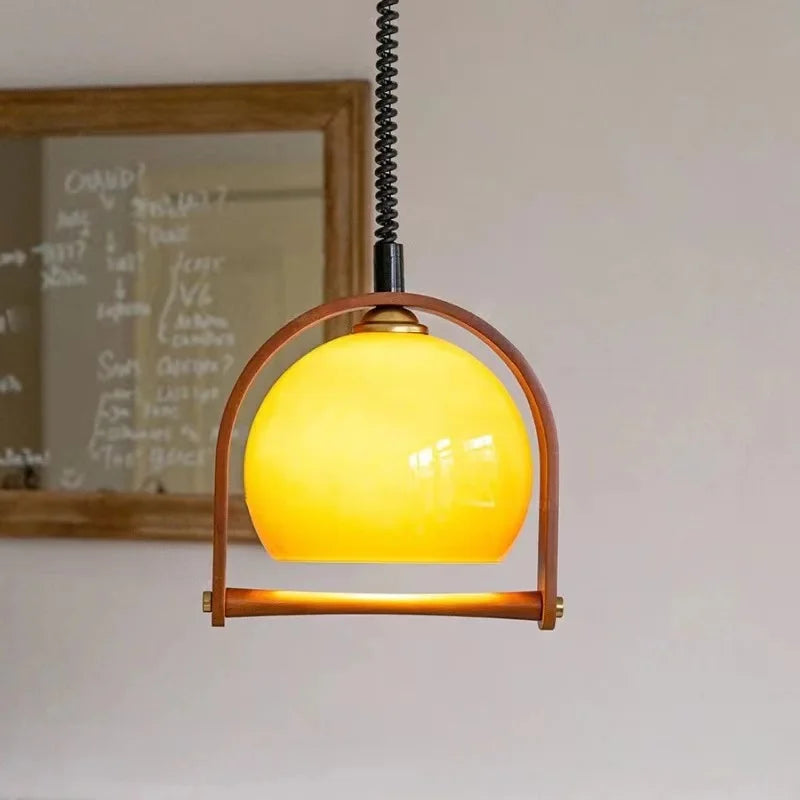 Vintage Bauhaus drewniane lampy wiszące