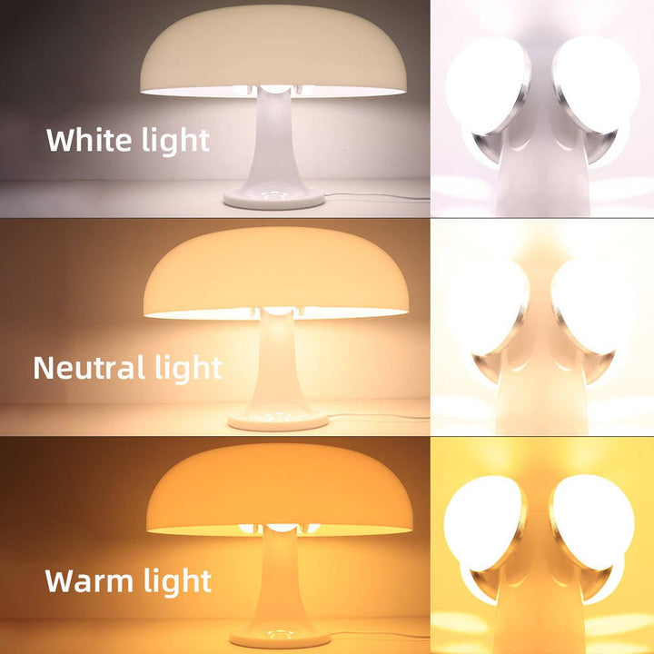 Minimalistyczna lampa stołowa w kształcie grzyba