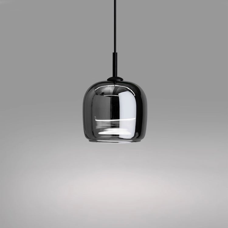 Skandynawska czarna szklana lampa wisząca