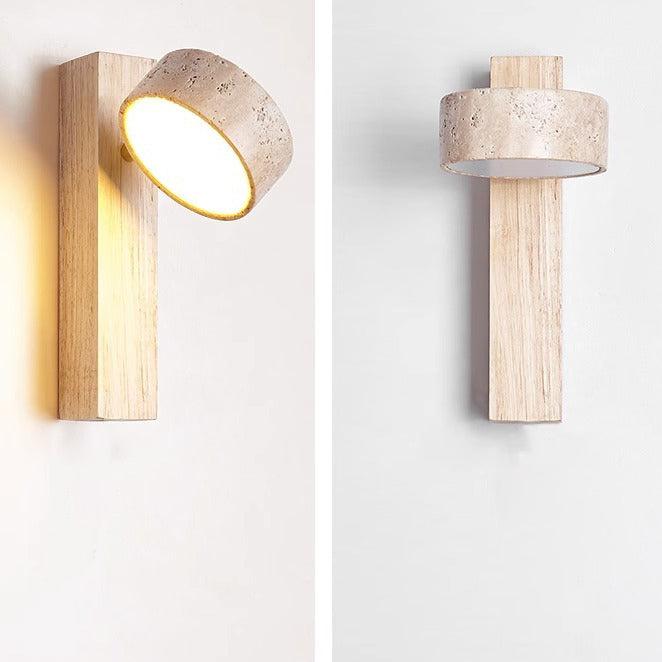 Lampa ścienna Wabi Sabi Travertyn Łamany biały