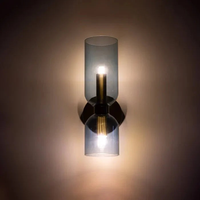 Podwójna szklana lampa ścienna LED