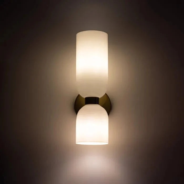 Podwójna szklana lampa ścienna LED