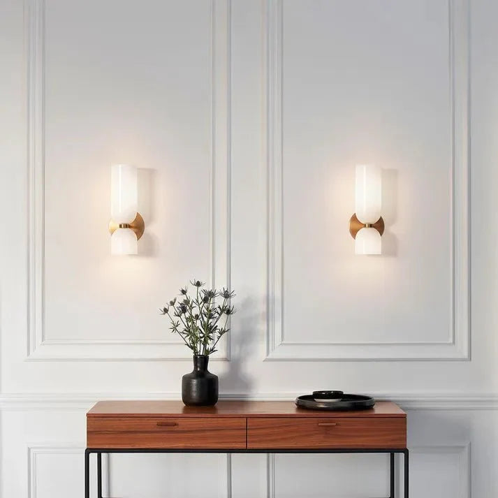 Podwójna szklana lampa ścienna LED