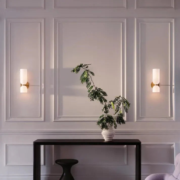 Podwójna szklana lampa ścienna LED