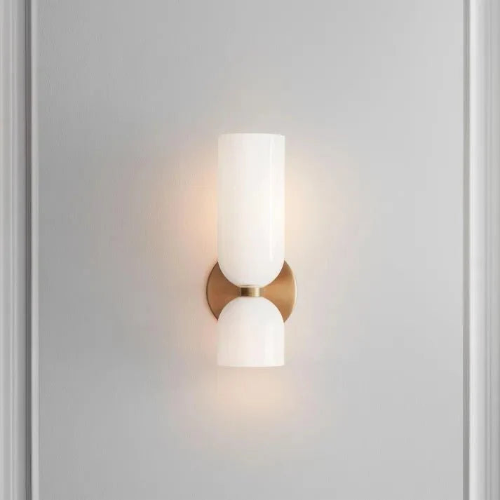 Podwójna szklana lampa ścienna LED