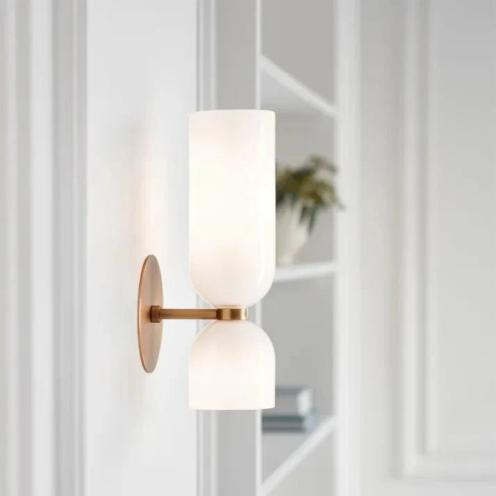 Podwójna szklana lampa ścienna LED