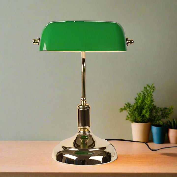 Szklana lampa stołowa w stylu europejskim