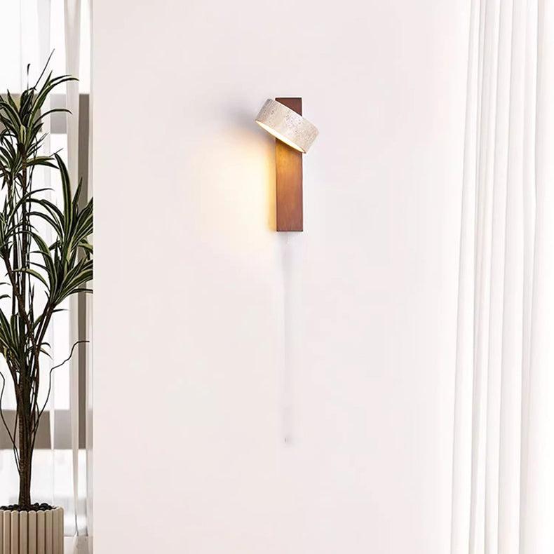 Lampa ścienna Wabi Sabi Travertyn Łamany biały