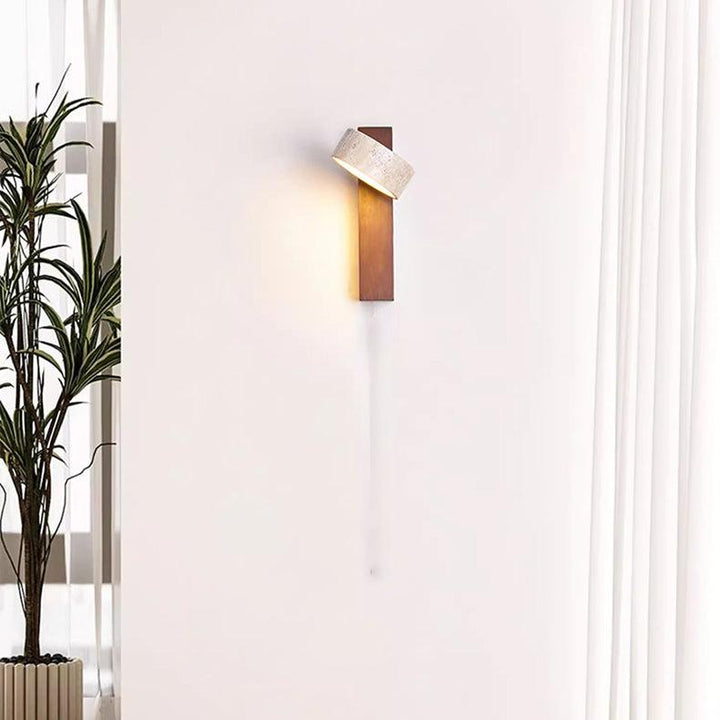 Lampa ścienna Wabi Sabi Travertyn Łamany biały