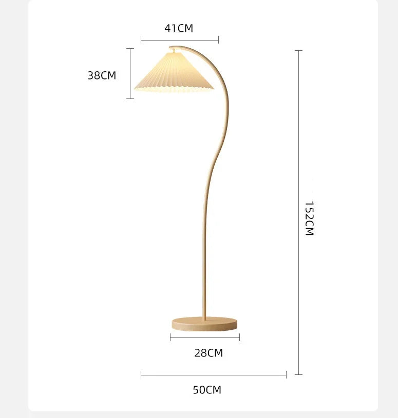 Nowoczesna lampa podłogowa LED z tkaniny