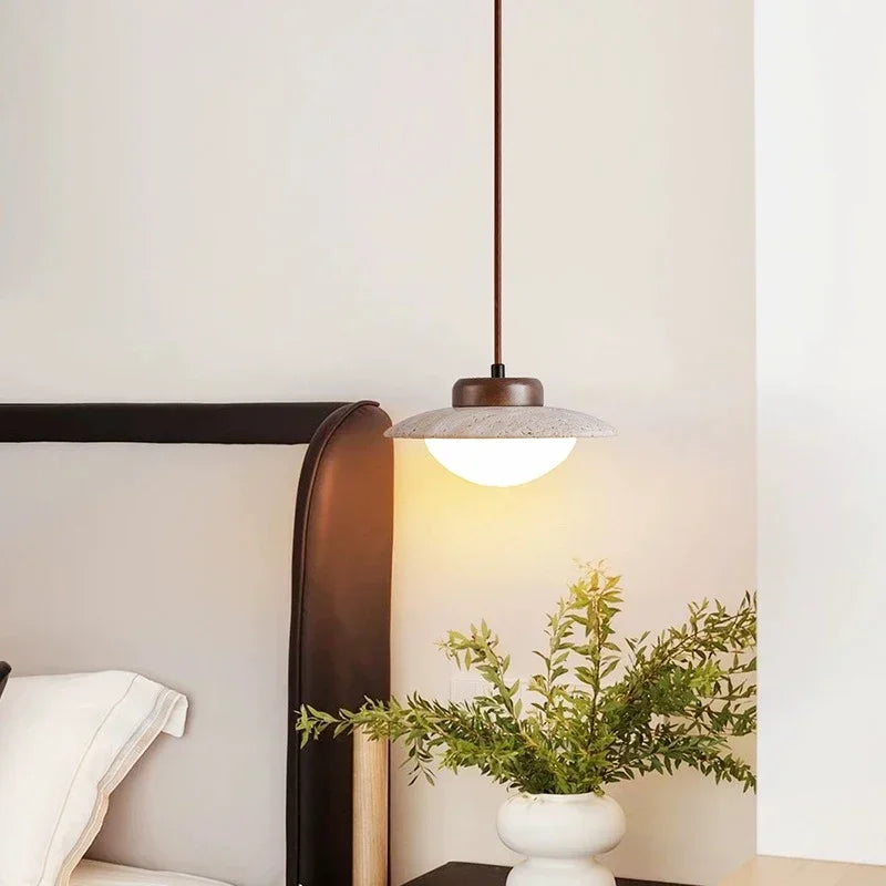 Lampa wisząca Wandmoer z kamienia