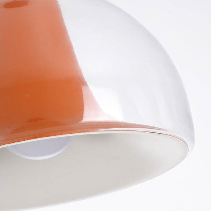 Półokrągła szklana lampa wisząca meduza